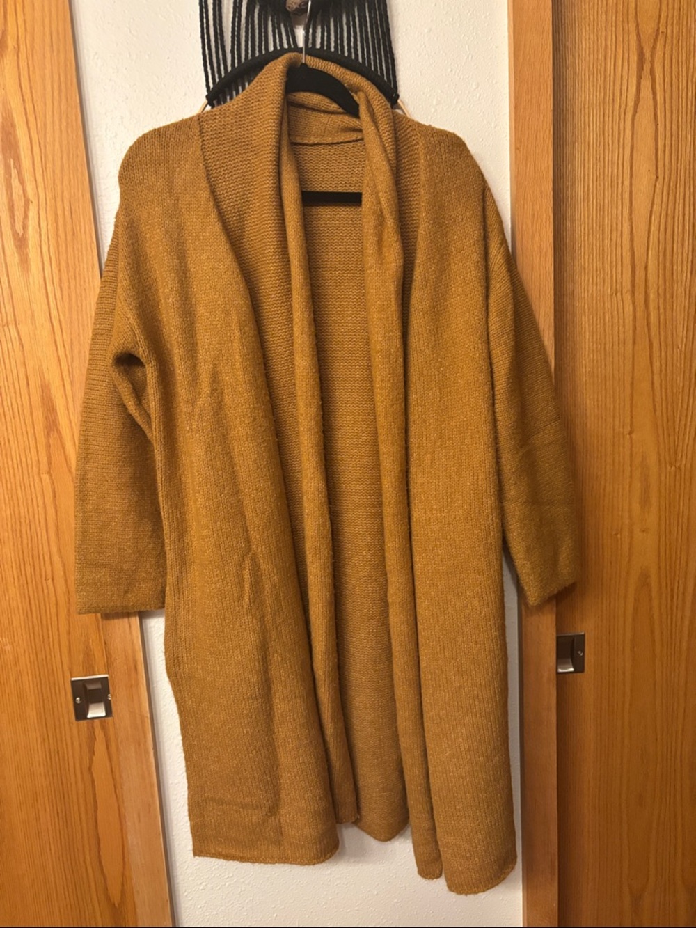 Cozy Open-Front Mustard Women's Cardigan Sweater